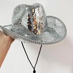 Disco Ball Silver Sequin Cowboy Hat 🤠🪩